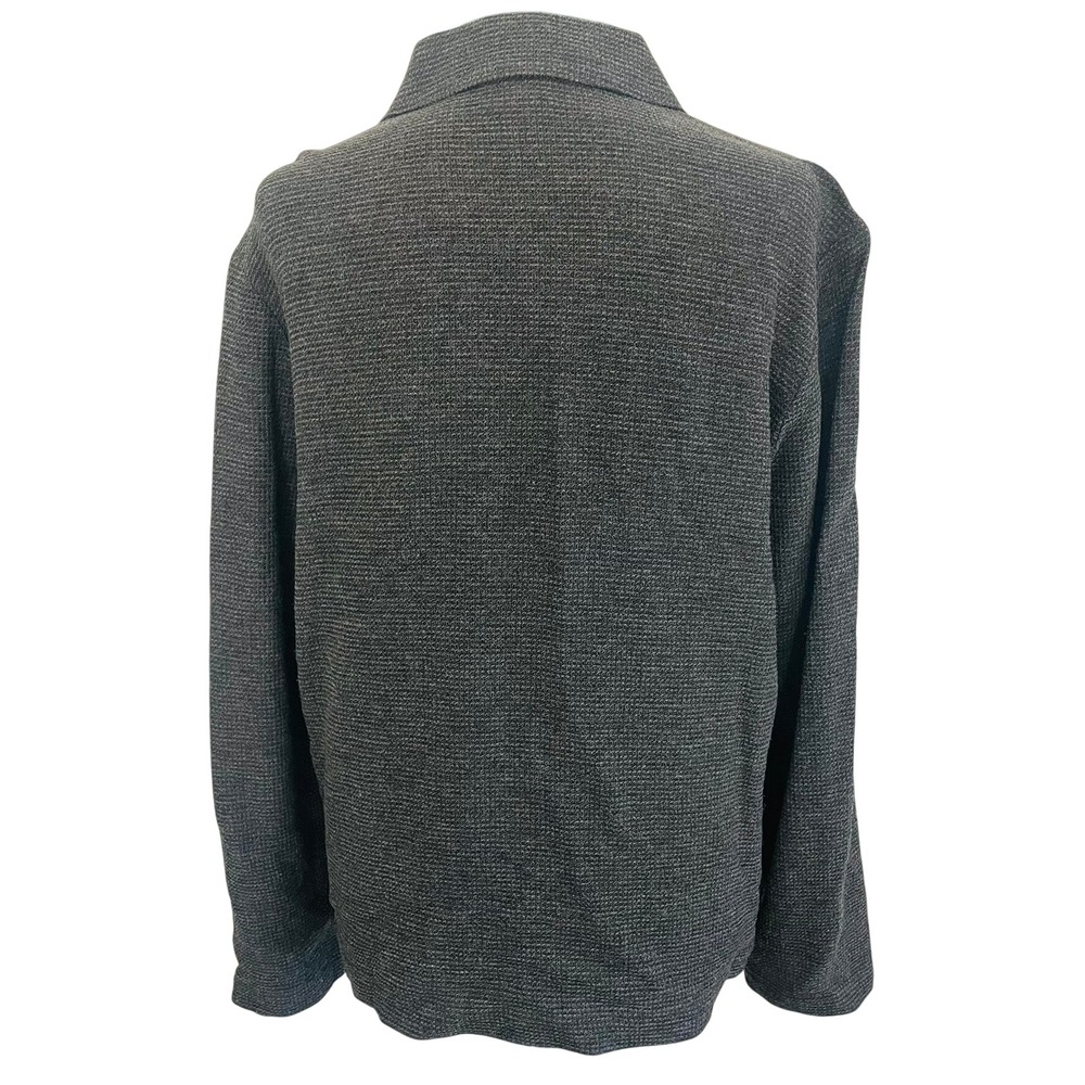 Eileen Fisher Waffle Wool Blend Italian Button Front Shirt Jacket Grey Womens SM - Picture 4 of 9